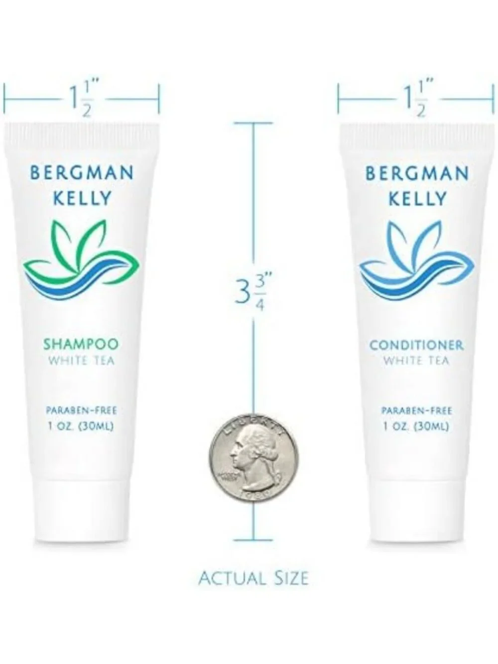 Travel Shampoo & Conditioner Set - 1 fl oz, 100 Pieces, White Tea - Refreshing